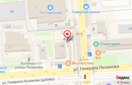 Коминтерновский район Киоск по продаже фруктов и овощей на улице Генерала Лизюкова на карте