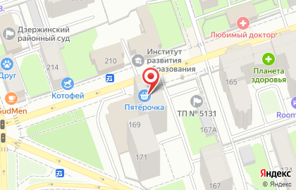 Супермаркет Пятёрочка на Екатерининской улице на карте