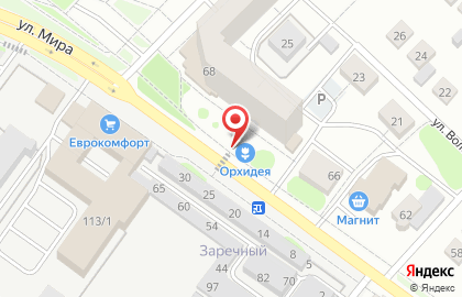 Сеть магазинов и киосков по продаже цветов Зеленый мир на улице Мира на карте