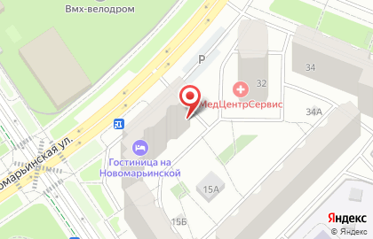 Мини-маркет на Новомарьинской улице на карте