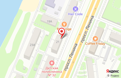 Продуктовый магазин на улице Ленина 21 на карте