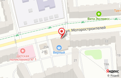Универсам Верный на улице Моторостроителей на карте