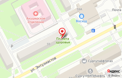 Салон оптики Оптика+ на улице Энтузиастов на карте