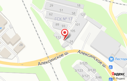 Шиномонтажная мастерская на Алексинском шоссе на карте