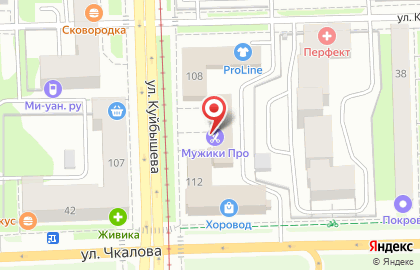 Магазин овощей и фруктов в Свердловском районе на карте