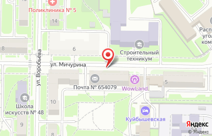 Почтовое отделение №79 на улице Мичурина на карте