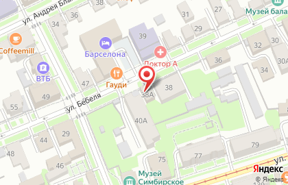 Автомойка по ул. Бебеля 38а на карте