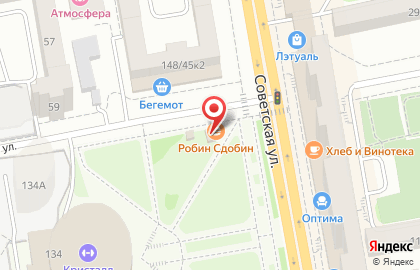 Киоск быстрого питания Робин Сдобин на Советской улице на карте