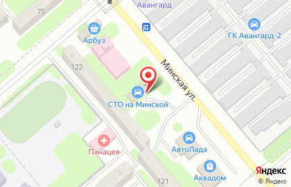 СТО на Минской на карте