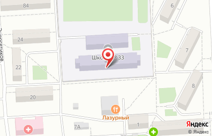 Средняя общеобразовательная школа №33 на улице Строителей на карте