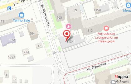 Шиномонтажная мастерская на улице Пушкина на карте