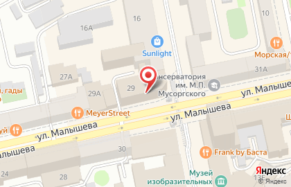 Торгово-производственная компания СМТ Спецмебельторг на улице Малышева на карте