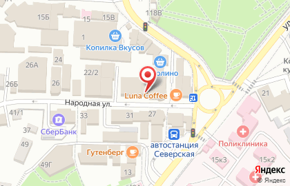 Продовольственный магазин Агрокомплекс Выселковский на Народной улице на карте
