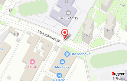 Киоск фастфудной продукции на Молодёжной улице на карте