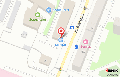 Супермаркет Магнит на улице Баумана на карте
