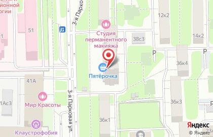 Компания Складское место на 3-й Парковой улице на карте