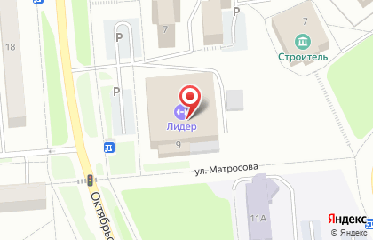 Спортивный комплекс Лидер на Октябрьской улице на карте