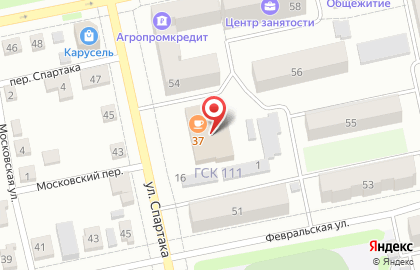 Супермаркет Метрополис на улице Спартака на карте