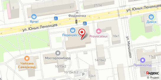 Банкет холл на улице Юных Ленинцев на карте