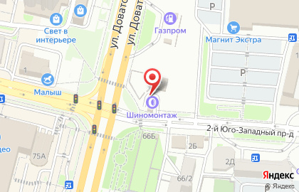 Шиномонтажная мастерская на улице Доваторцев на карте