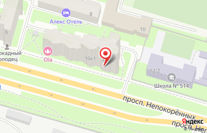 Натяжные потолки Санкт-Петербург на проспекте Непокорённых на карте