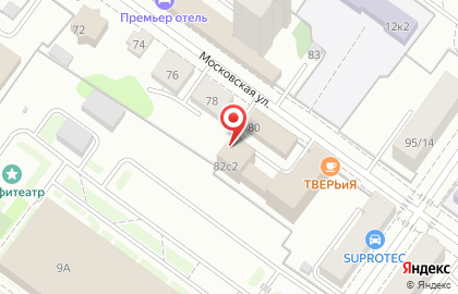 Клик на Московской улице на карте
