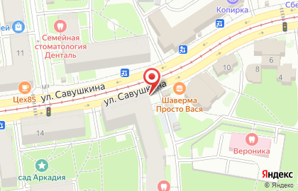 Киоск по продаже фруктов и овощей в Приморском районе на карте