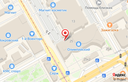 Киоск фастфудной продукции в Центральном районе на карте