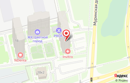 Медицинская компания Инвитро в Красногвардейском районе на карте