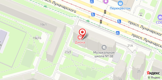 Медицинский центр Диона на проспекте Луначарского на карте