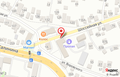 Продовольственный магазин на Шоссейной улице на карте