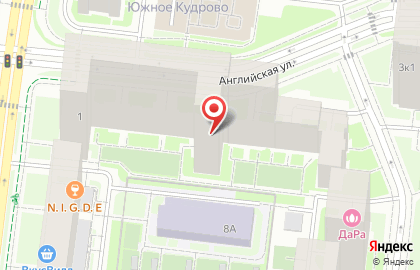 Детский сад Вырастайка на Английской улице в Кудрово на карте