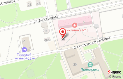 Ветеринарная клиника ИП Сизякин С.И. на улице Виноградова на карте
