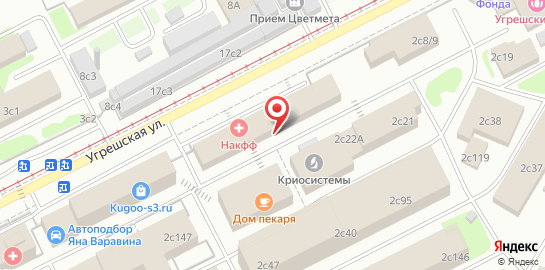 Медицинская клиника НАКФФ на Угрешской улице на карте