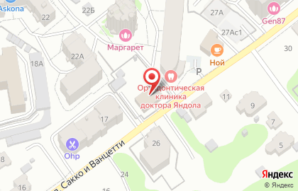 Частный детский сад Абрикосик на улице Сакко и Ванцетти на карте