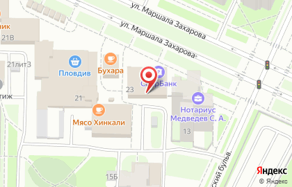 Северо-западный Банк Сбербанка России на улице Маршала Захарова на карте