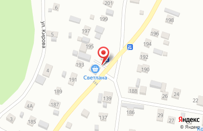 Продовольственный магазин Светлана на Советской улице на карте