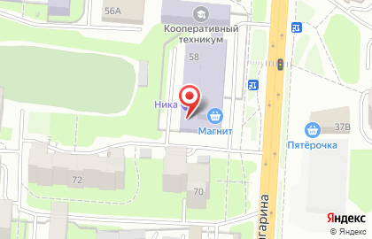 Гостиница Ника на проспекте Гагарина на карте