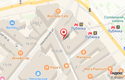 Лубянский на Никольской улице на карте