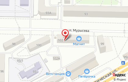 Магазин Пеликан на улице Мурысева, 102 на карте