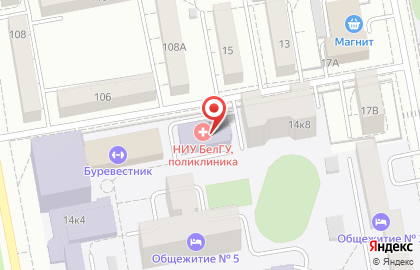 Поликлиника НИУБелГУ на Студенческой улице на карте