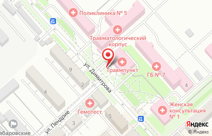 Городская клиническая больница №7 в Комсомольске-на-Амуре на карте