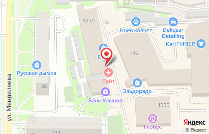 Центр диагностики и лечения Лайт на улице Менделеева на карте