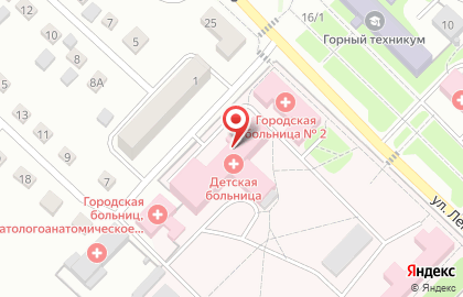 Киселевская детская больница на улице Ленина на карте