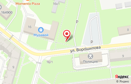 Автостоянка в Архангельске на карте