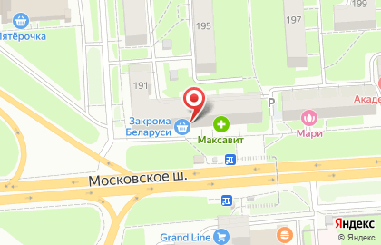 Аптека Озерки у дома на Московском шоссе на карте