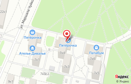 Кафе Аннушка на улице Маршала Чуйкова на карте