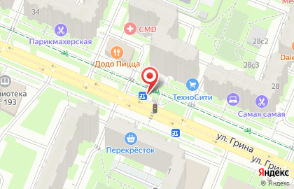 Пресса на улице Грина на карте