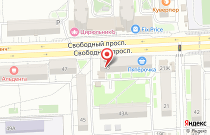 Супермаркет ROSA в Железнодорожном районе на карте