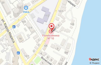 Городская поликлиника №10 на улице Льва Толстого на карте